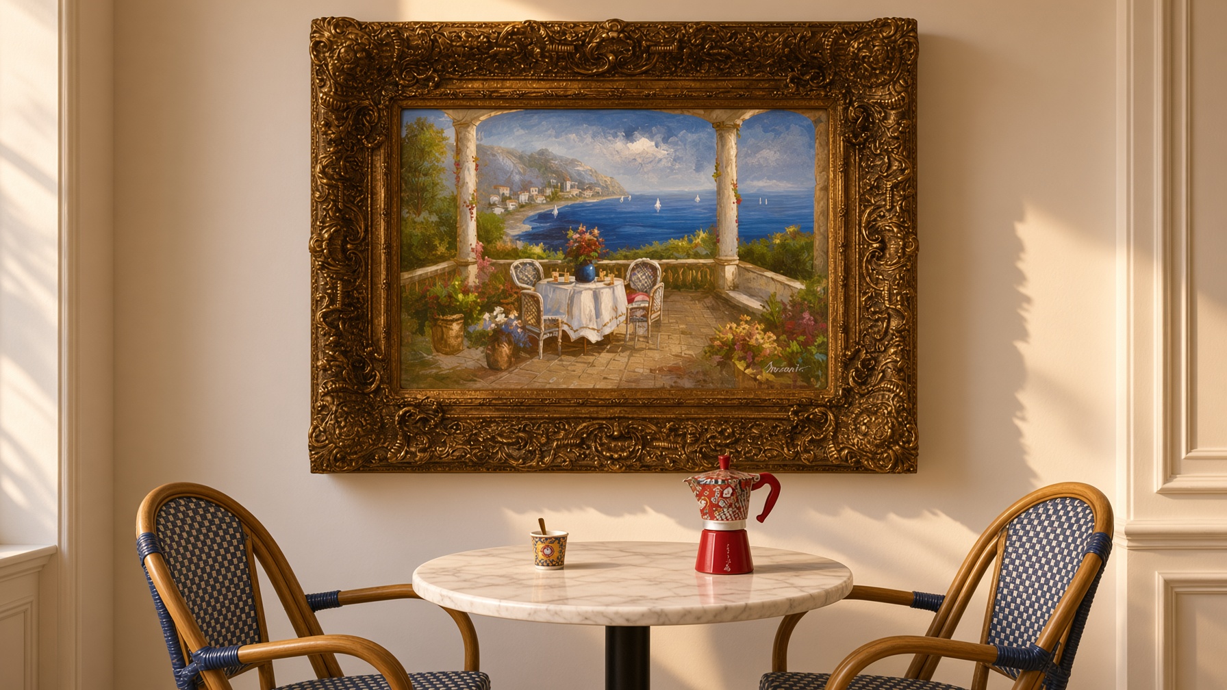 Table under the sea painting